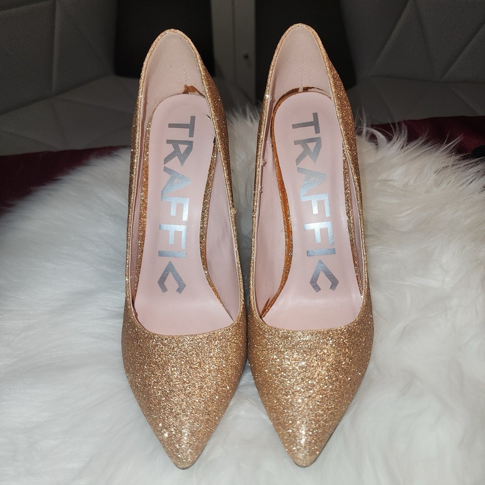 Champagne Glitter Heels Size 8